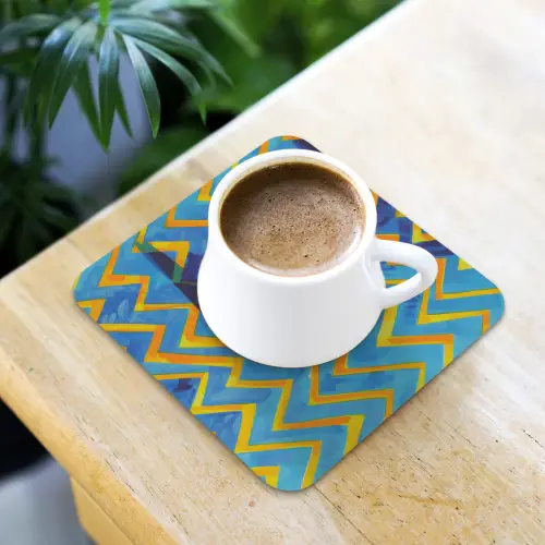 Mok - Koffie - Zigzag - Slagroom onderzetter kurk middel -sfeer5
