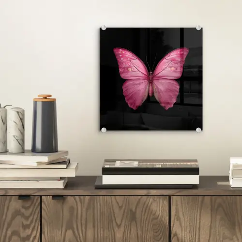 Vlinder - roze - Elegant plexiglas 5mm klein -sfeer1