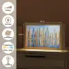 Skyline - Wolkenkrabbers - Water - Blauw Light Box met kabel (Tafellamp) klein -USP_websiteoverzichtNL