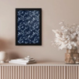 Grafisch - Bloesemtak - Blauw fotolijst zwart zonder passe partout klein 224 -sfeer5
