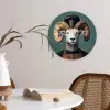 Geit - Hoorns - Kokskleding Wandcirkel plexiglas klein -sfeer4