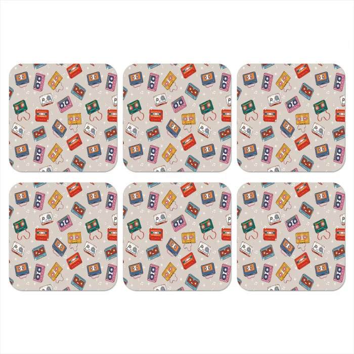 Muziek - Cassette - Patroon onderzetter kurk middel 366 -3d