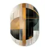 Abstract - Goud - Brons - Groen - Vormen - Modern Wandcirkel Ovaal Forex klein -3d