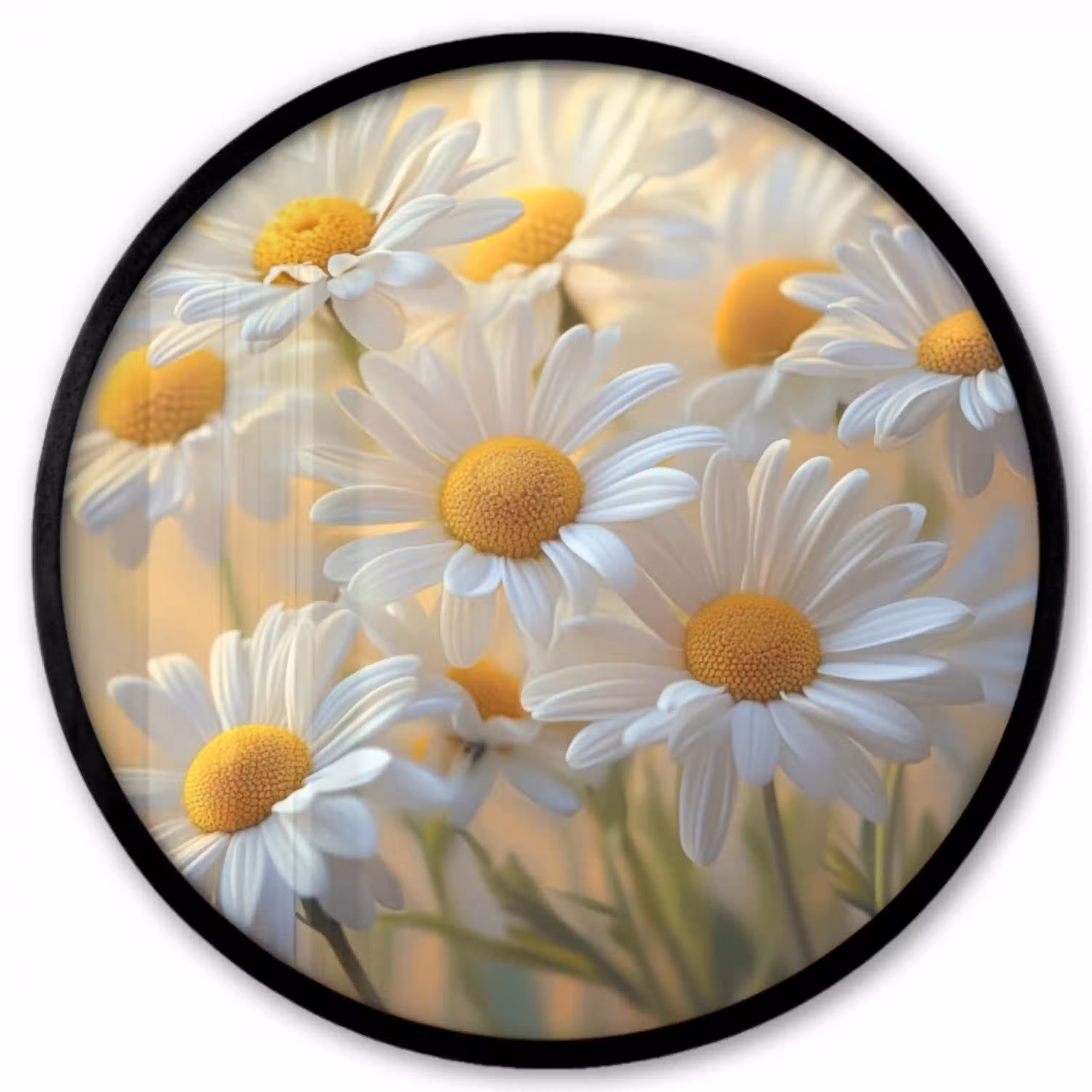 Madeliefjes - Wit - Zonlicht Fotolijst rond zonder passe partout klein -3d
