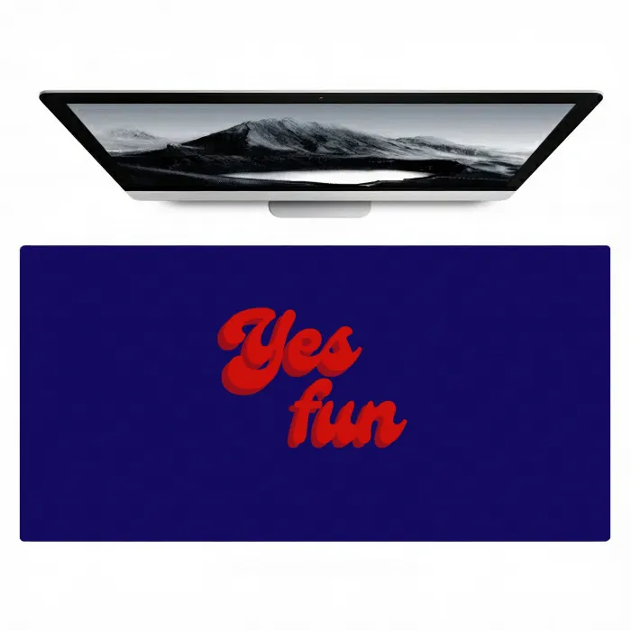 Blauw - Rood - Yes fun - 3D Muismat XXL klein -zzz3d