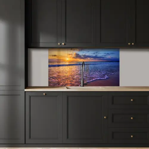 Zee - Strand - Zonsondergang - Wolken - Horizon keuken achterwand 2 middel -sfeer1