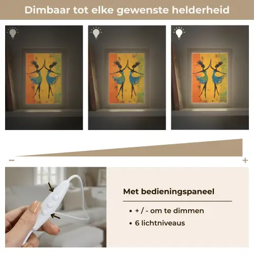 Dansen - Vrouwen - Verfstructuur Light Box met kabel (Tafellamp) klein -USP_dimbaarNL