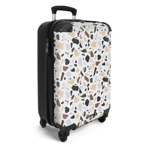 Terrazzo natuurlijk kleurpatroon NBS - Handbagage koffer - Volwassenen Unisex middel -productfoto_3d