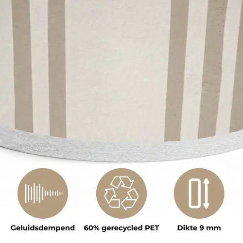 Minimalistisch - Boog - Lijnen - Beige Akoestische PET Vilt - Rond klein -closeup_NL