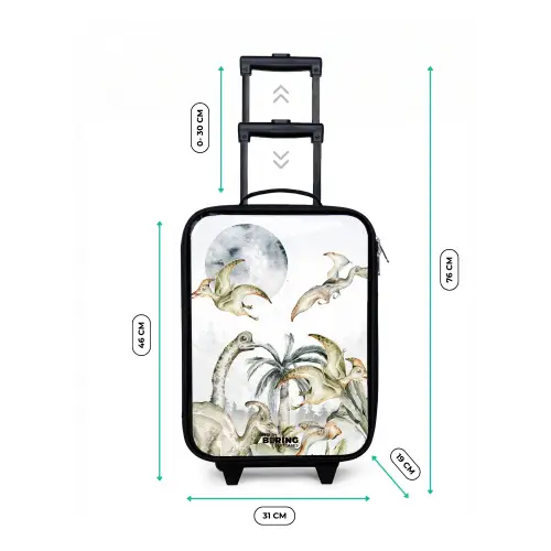 Dino's in de jungle Kinderkoffer - Zwart klein -productfoto_formaten