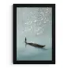 Bloesems - Minimalistisch - Wateroppervlak - Boot fotolijst zwart zonder passe partout klein -3d
