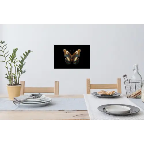 Vlinder - Kleurrijk - mozaïekachtig Muursticker klein -eettafel