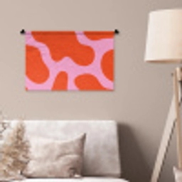 Vlekken - Rood - Roze - Patroon - Minimalistisch Wandkleed katoen klein -sfeer4