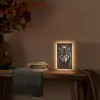 Dieren - Wolf - Portret - Zwart - Bruin Light Box met kabel (Tafellamp) klein -sfeer4