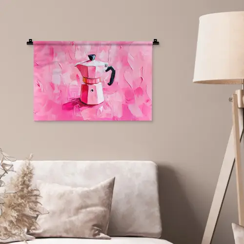 Roze - Verf - Coffee Wandkleed katoen klein -sfeer4