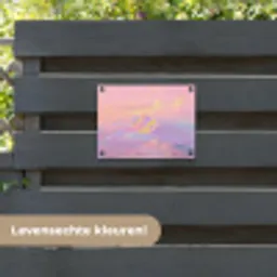 Bergtoppen - Wolken - Dromerig tuinposter los doek klein -sfeer3