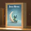 Maan - Ruimtewezen - Blauw Light Box met kabel (Kinderlampje) klein -zzz_3d_website