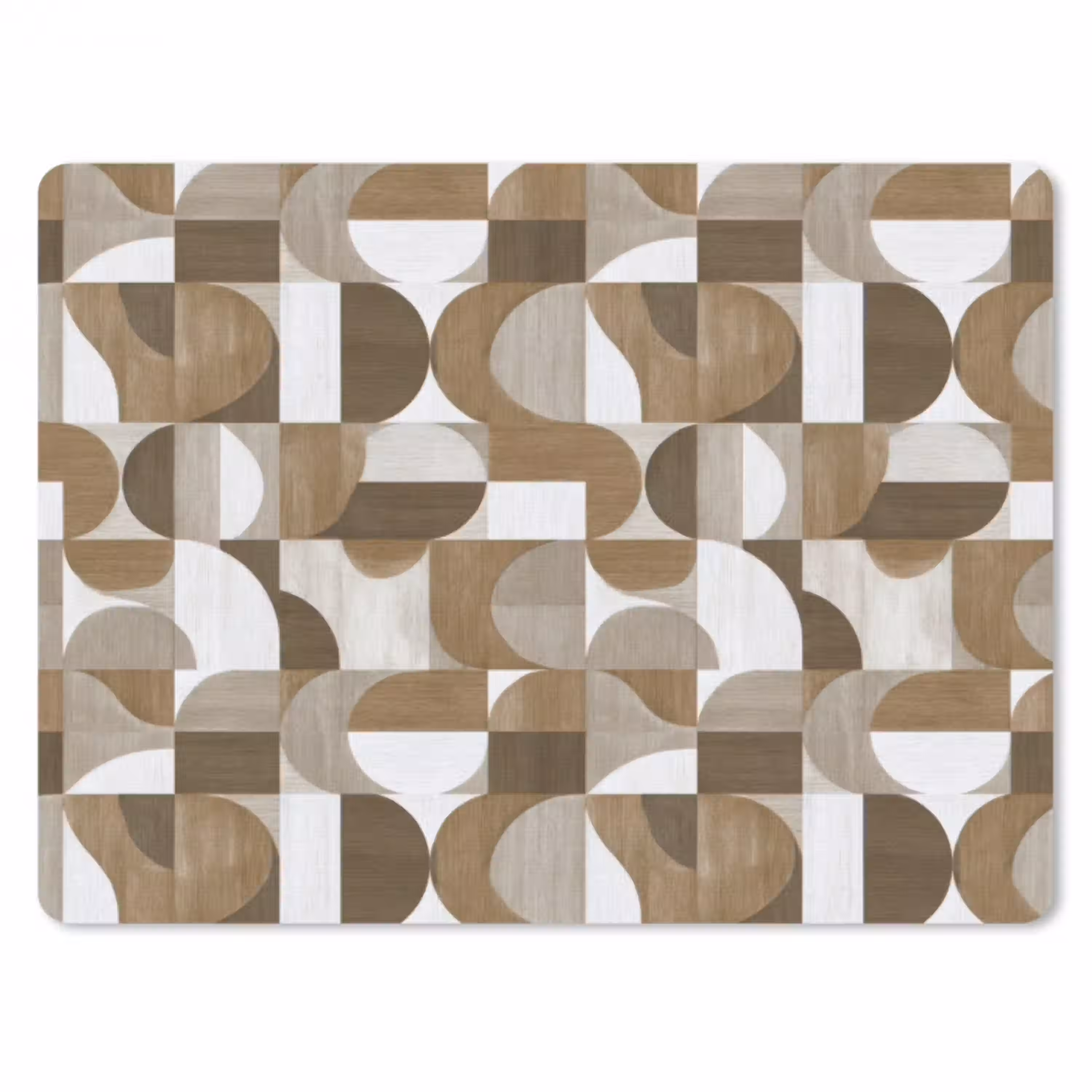 Abstract - Retro - Bruin muismat rubber klein 262 -3d