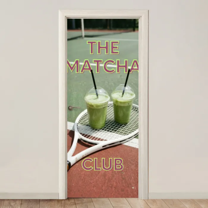 Matcha Club - Tennis - Matcha deurposter klein -3d_beige