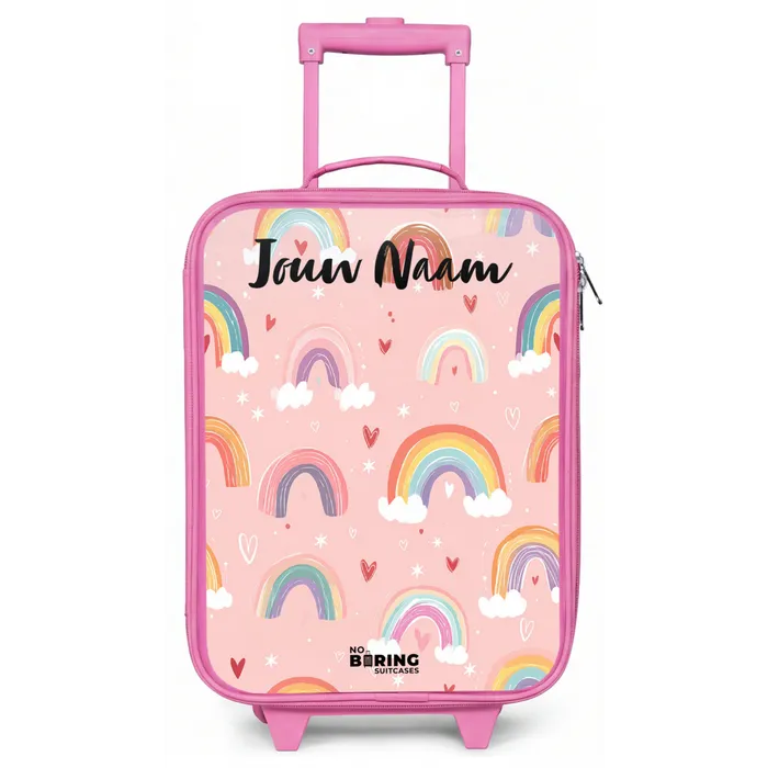 Regenboog - Patroon - Pastel Kinderkoffer - Roze klein -zz3dotto