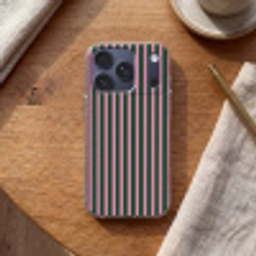 Verticale strepen - Groen - Roze Telefoonhoesje iPhone 17 Pro klein 878 -sfeer1