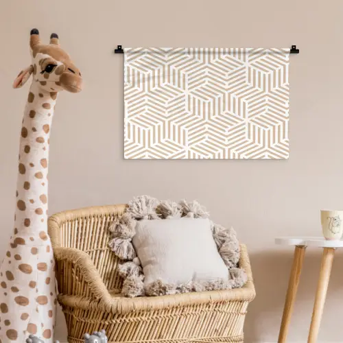 Beige - Geometrie - Patronen - Abstract Wandkleed katoen klein 269 -wsfeer5_kind