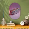 Hotdog - Steentjes - Glitters - Paars Wandcirkel Ovaal Forex klein -sfeer2