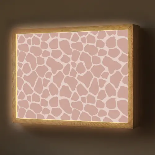Giraffe - Lichtroze - Warm - Roze Light Box met batterij (Wandlamp) middel 907 -z3d_website