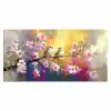 Vogels - Bloemen - Roze Muismat XXL klein -3d_leeg