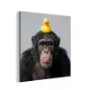 Chimpansee - Badeend - Grijs aluminium wit klein -3d