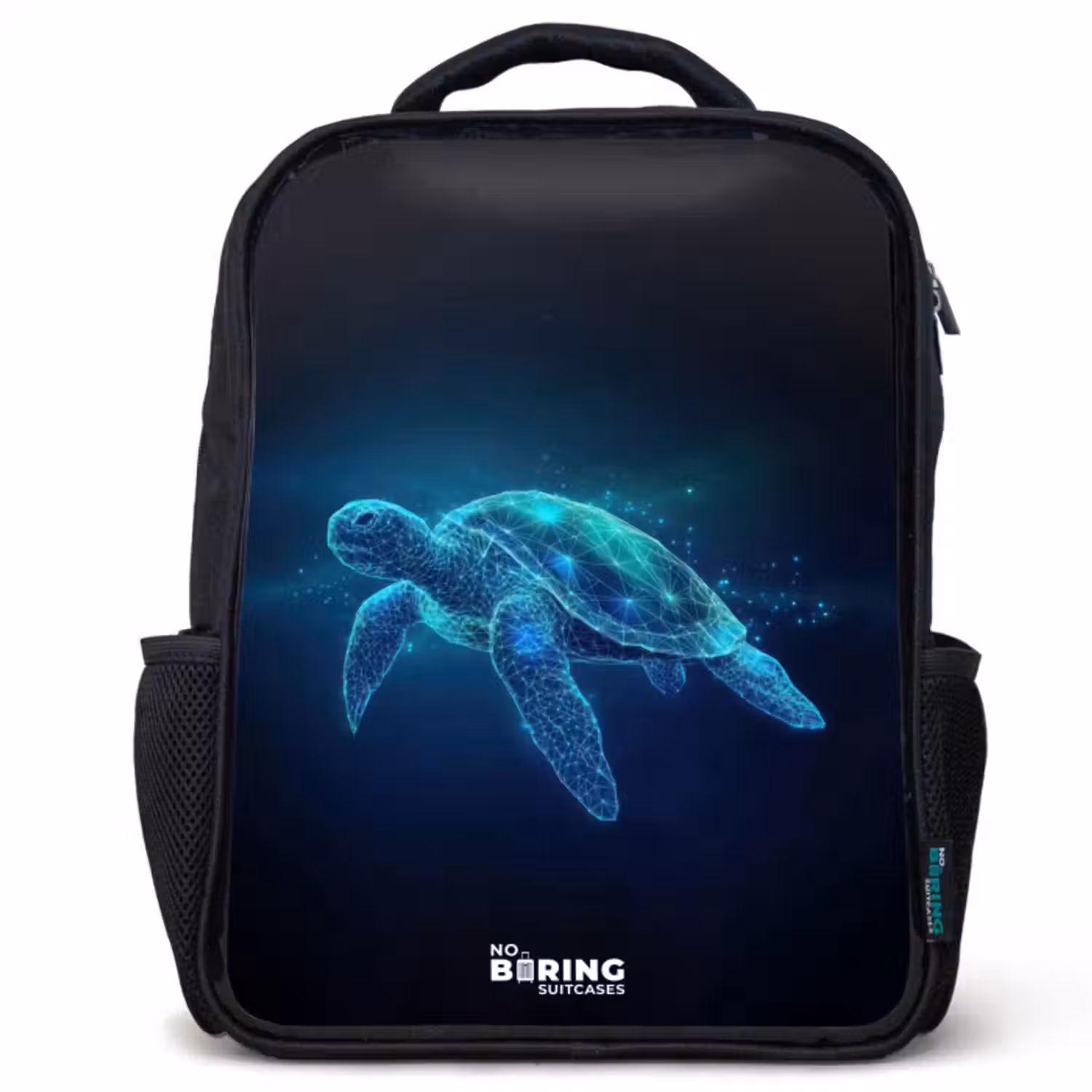 Kinder rugzak - Lichtgevende schildpad in digitale oceaan