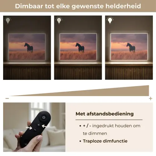 Paard - Wolken - Open veld Light Box met batterij (Wandlamp) middel -USP_dimbaarNL