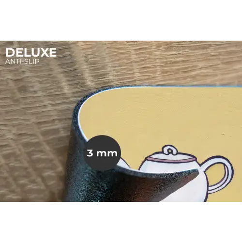 Theepot - Kopje - Beige - Illustratie Placemat vinyl groot -closeup