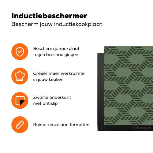 Patroon - Groen - Geometrisch Inductie beschermer vinyl 3mm klein 276 -zzzzzzz-td-ups