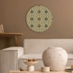 Ornament - Patroon - Groen Akoestische PET Vilt - Rond klein 838 -sfeer1