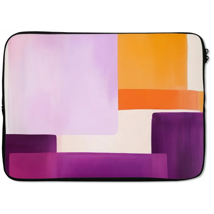 Vlakken - Abstract - Rechthoekig - Oranje laptophoes neopreen klein -zkaufland3dotto