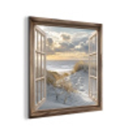 Doorkijk - Strand - Duinen - Zee - Natuur aluminium wit klein -3d