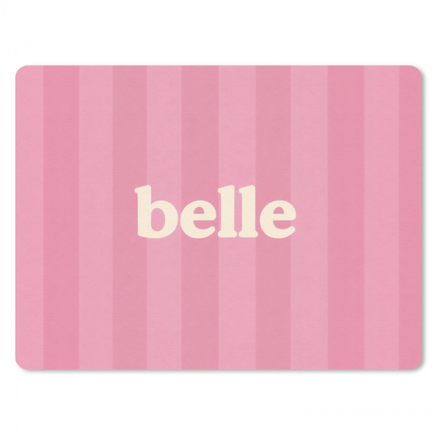 Roze - Gestreept - Belle muismat rubber klein -3d