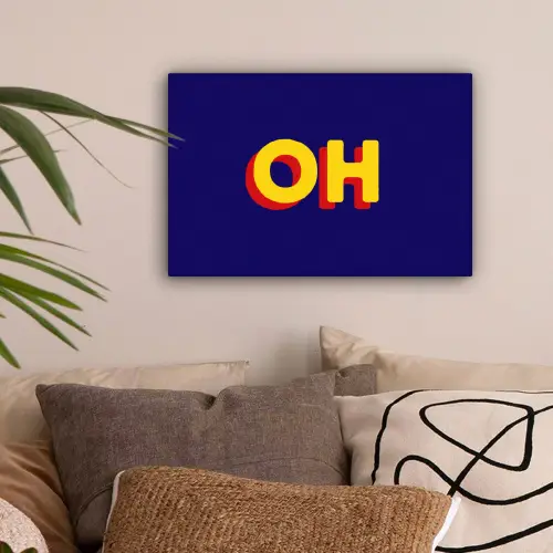 Blauw - Geel - OH - Schaduw canvas 2cm klein -sfeer1