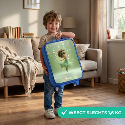 Dansende fee in groen licht Kinderkoffer - Blauw klein -sfeer2_NL