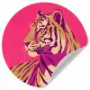 Tijger - Modern - Neon Wandcirkel behangsticker klein -3d