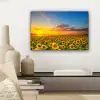 Bloemen - Zonnebloem - Zonsondergang - Nacht - Oranje canvas 2cm klein -sfeer6