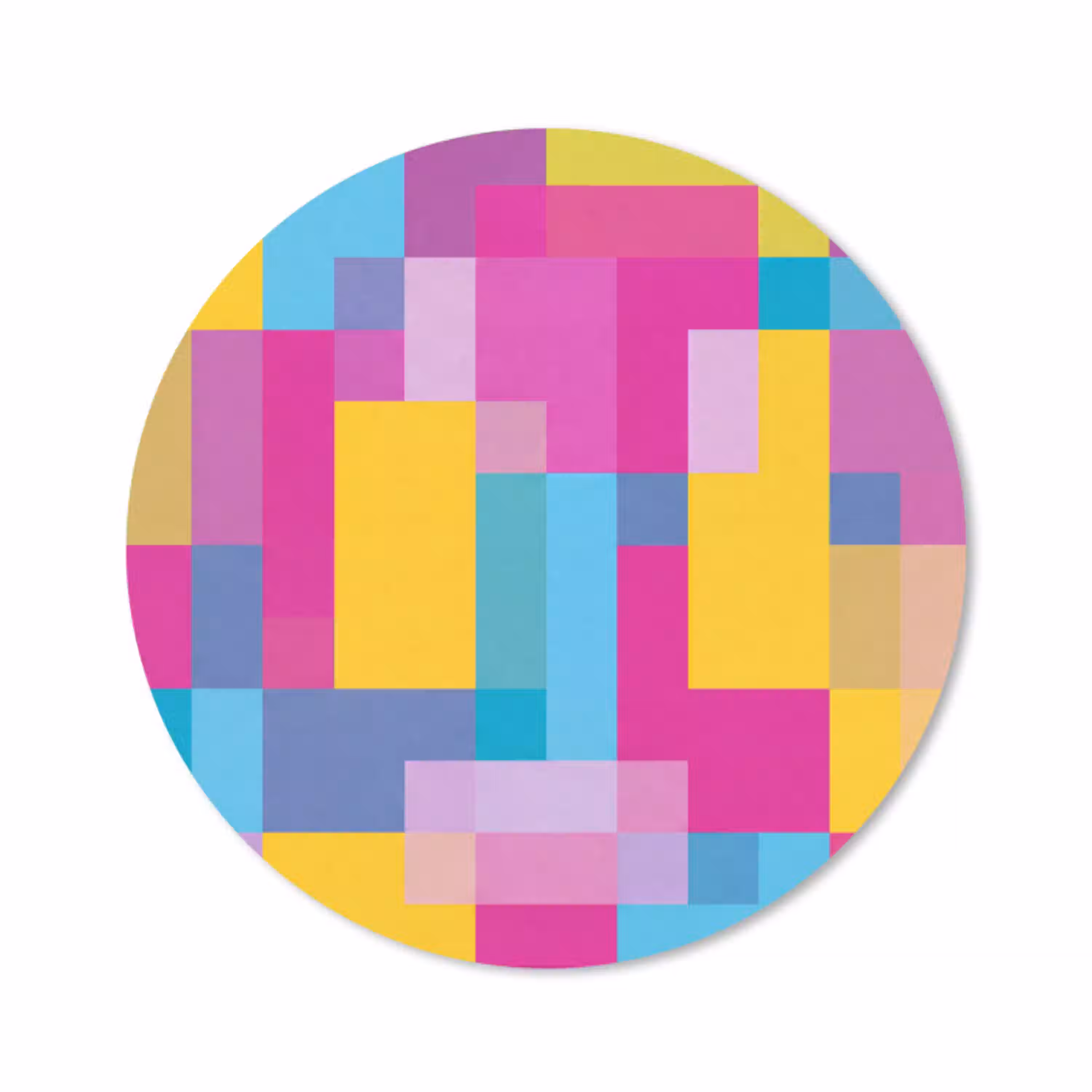 Abstract - Geometrisch - Kunst - Kleurrijk - Modern Muismat rond klein -3d