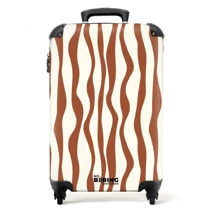 Abstract - Kastanjebruine line-art NBS - Handbagage koffer - Kinderen Unisex middel -productfoto_recht