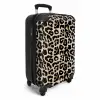 Dierenprint - Bruin - Panter NBS - Handbagage koffer - Unisex middel -productfoto_3d