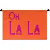 Oh la la - Oranje - Roze - Scheeflettertype Wandkleed katoen klein -zz3d