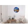 Skyline Toronto - Modern - Stadslicht - Blauw Wandcirkel aluminium klein -woonkamer
