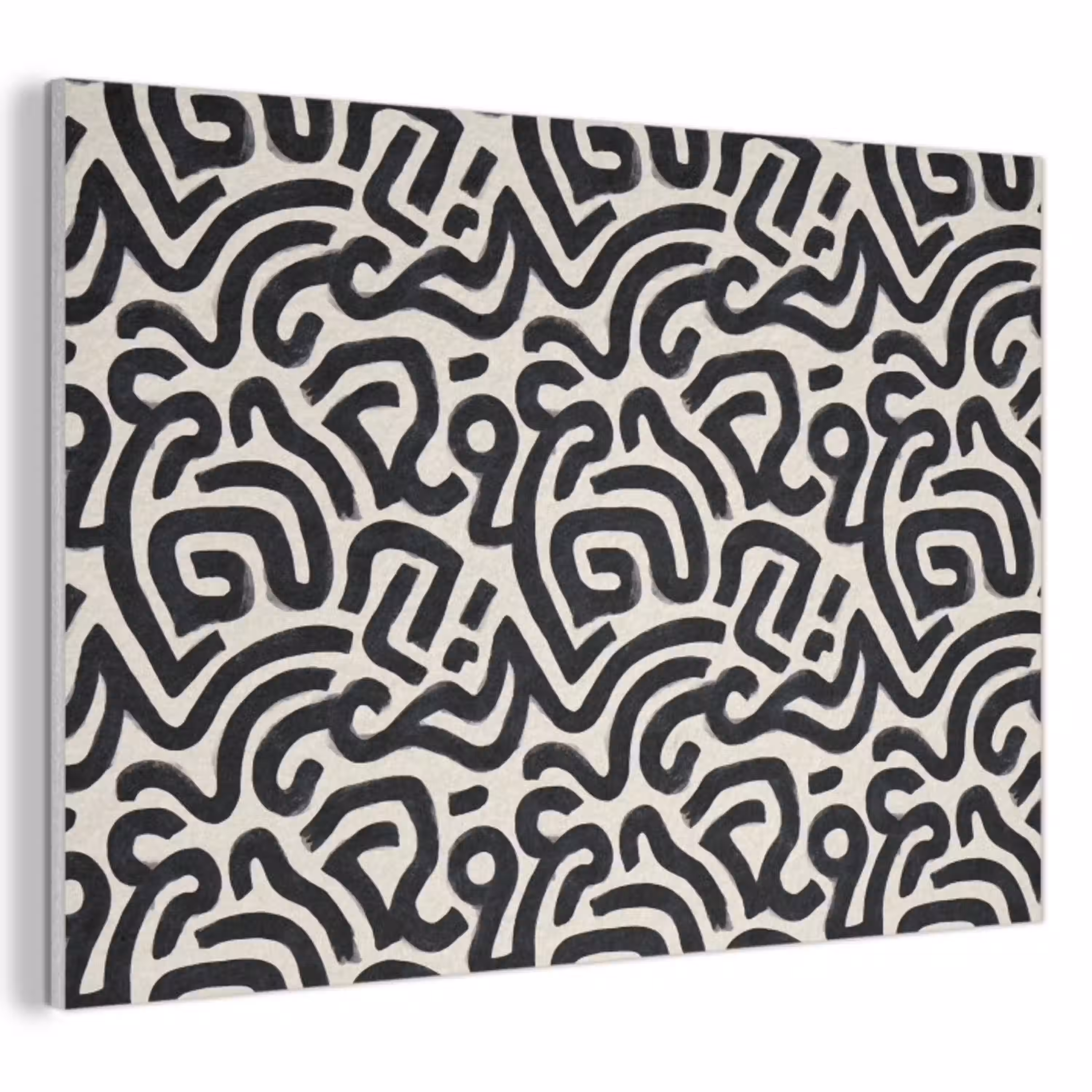 Modern - Abstract - Zwart PET vilt klein 837 -3d