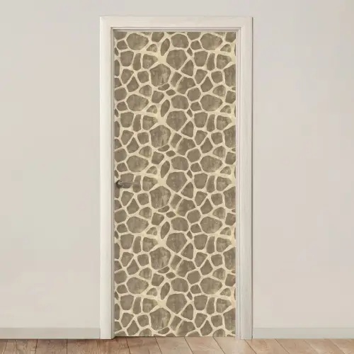 Giraf - Patroon - Beige - Bruin deurposter klein 289 -3d_beige