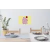 Koraal - Cirkel - Abstract - Geel Muursticker klein -eettafel